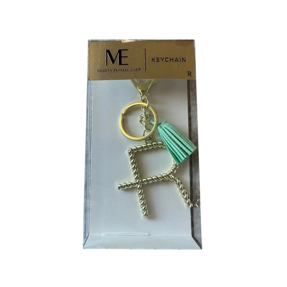 NEW Modern Expressions Gold Rope Initial keychain With Tassle U PIck Letter